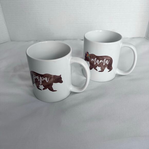 ✨Mama & Papa Bear Coffee Mug Set – Cute Matching Couple Gift White Ceramic Mugs - Picture 3 of 8